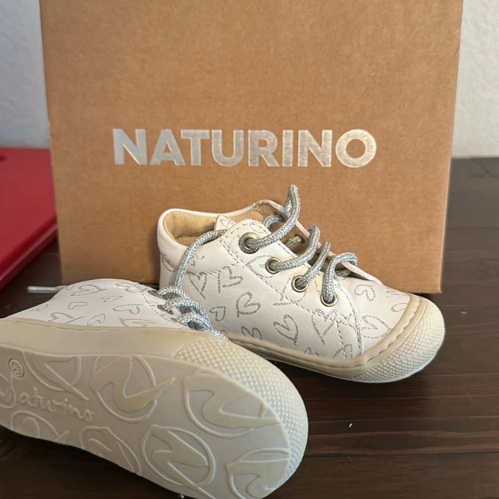 Naturino Cocoon Heart Print White/Silver
